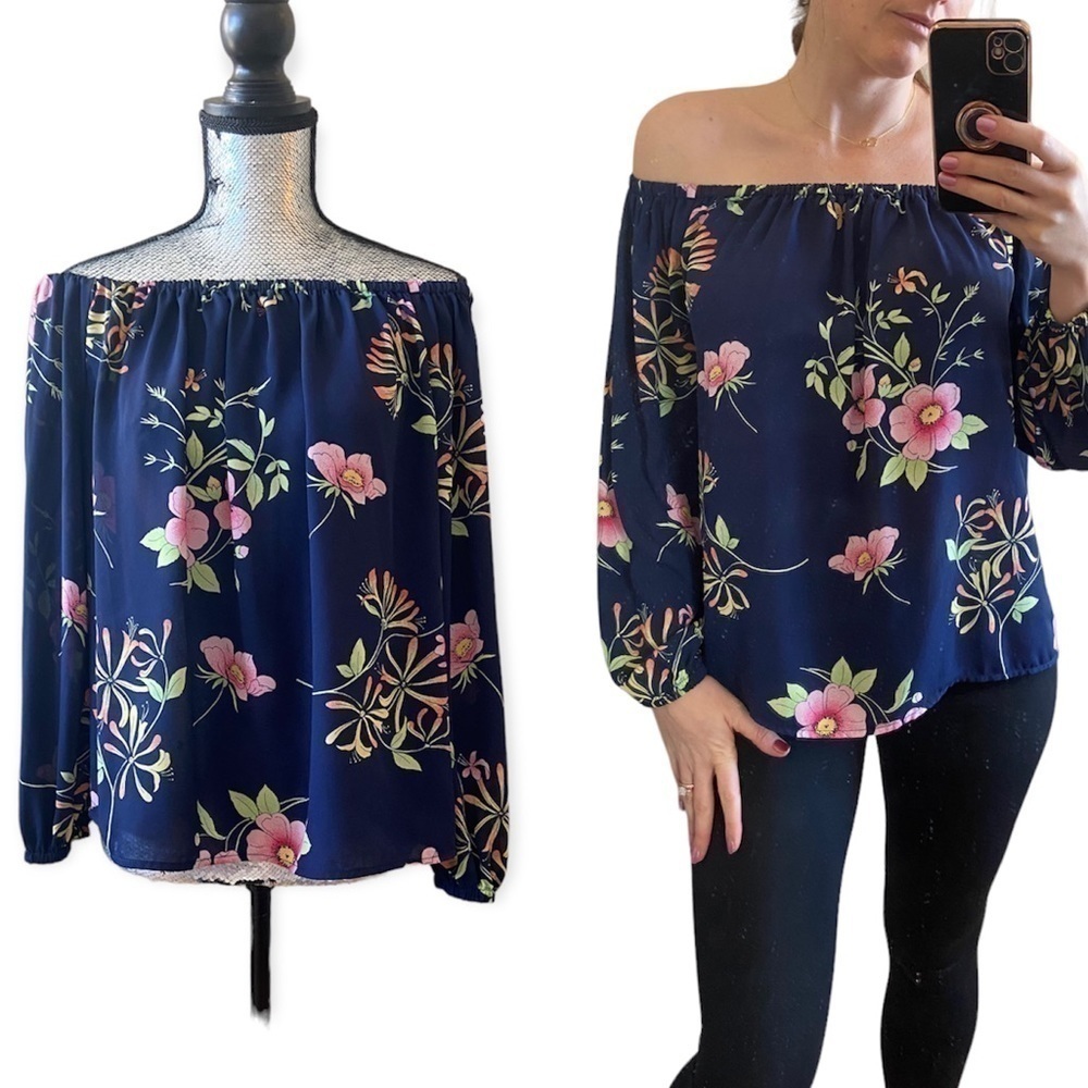 𝅺⭐️2 FOR $20⭐️ GAP Off shoulder floral boho flowy blouse. Size small